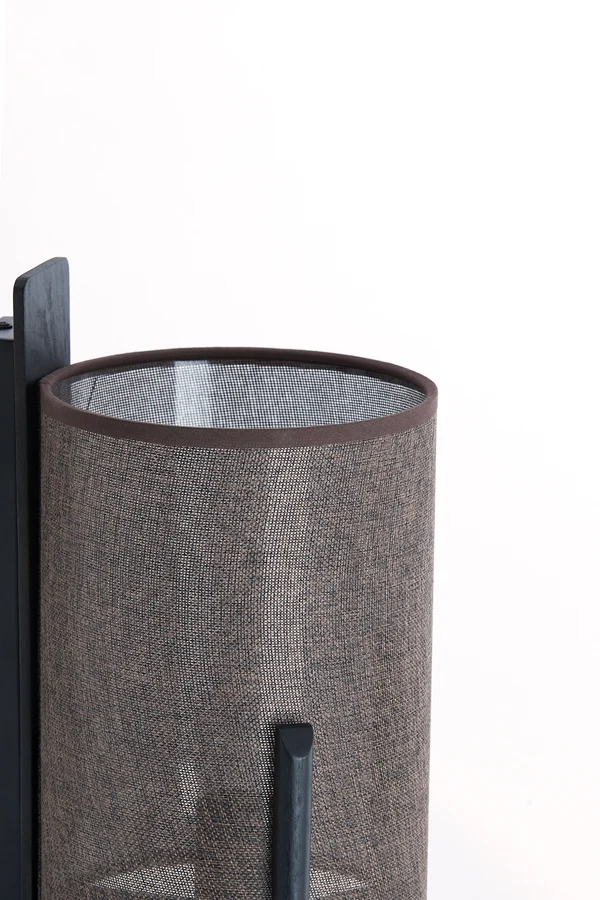 Wall lamp 22x18x36 cm LITTO black+linen dark brown