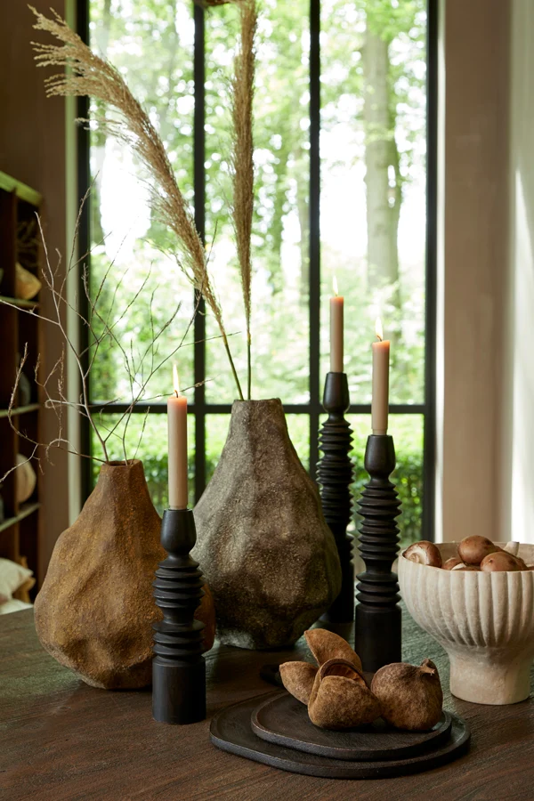 Vase deco 27,5x25x33,5 cm MARZOKU antique brown