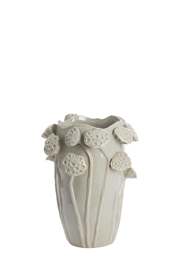 Vase deco 27,5x25,5x35 cm LAVCI ceramics shiny light grey