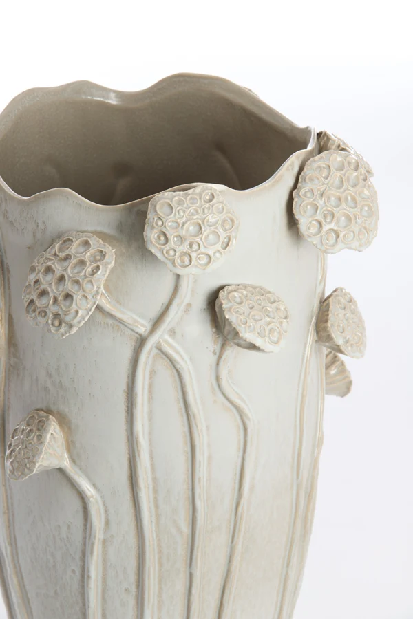 Vase deco 27,5x25,5x35 cm LAVCI ceramics shiny light grey