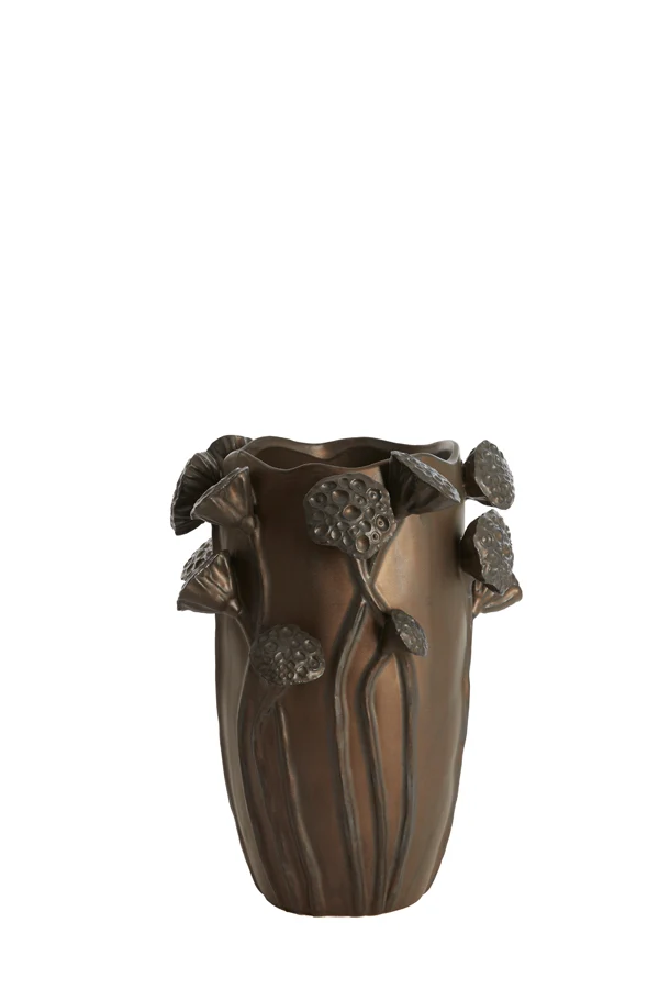 Vase deco 27,5x25,5x35 cm LAVCI ceramics matt dark brown