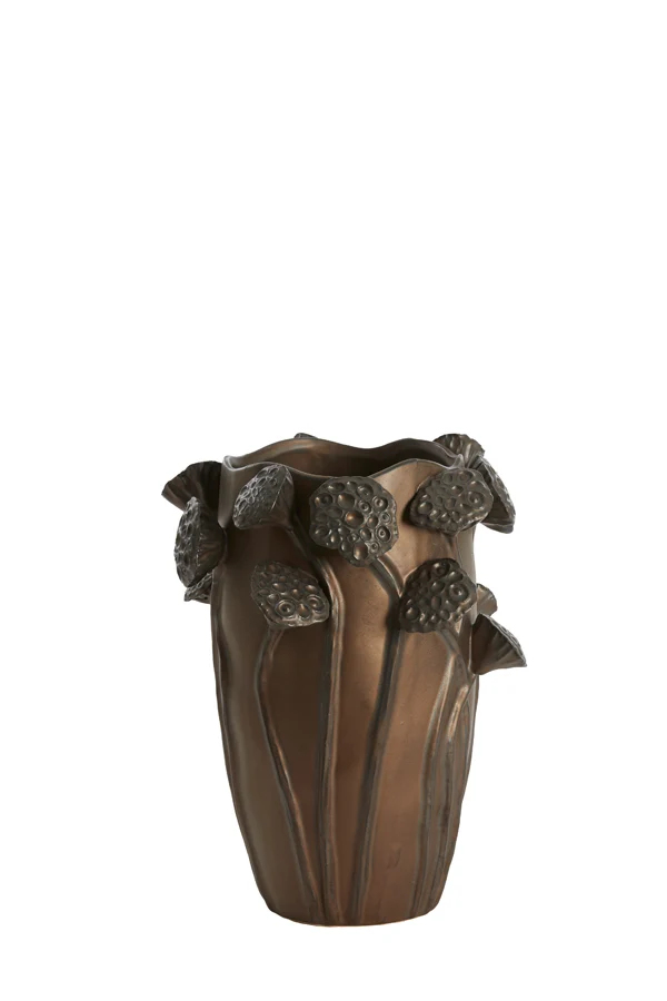 Vase deco 27,5x25,5x35 cm LAVCI ceramics matt dark brown
