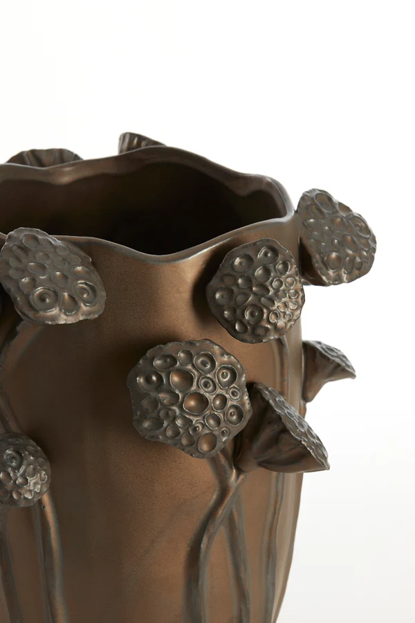 Vase deco 27,5x25,5x35 cm LAVCI ceramics matt dark brown