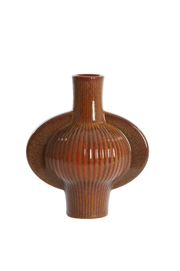 Vase deco 27,5x18,5x31 cm MELNIK ceramics cognac brown