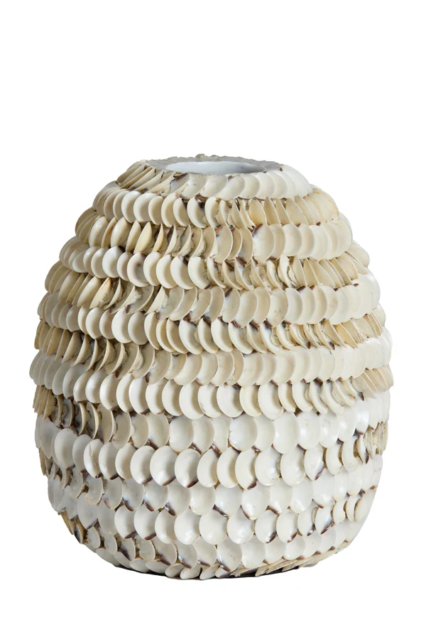 Vase deco 33x35 cm SARRIA bamboo+shell cream