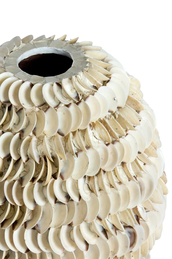 Vase deco 33x35 cm SARRIA bamboo+shell cream