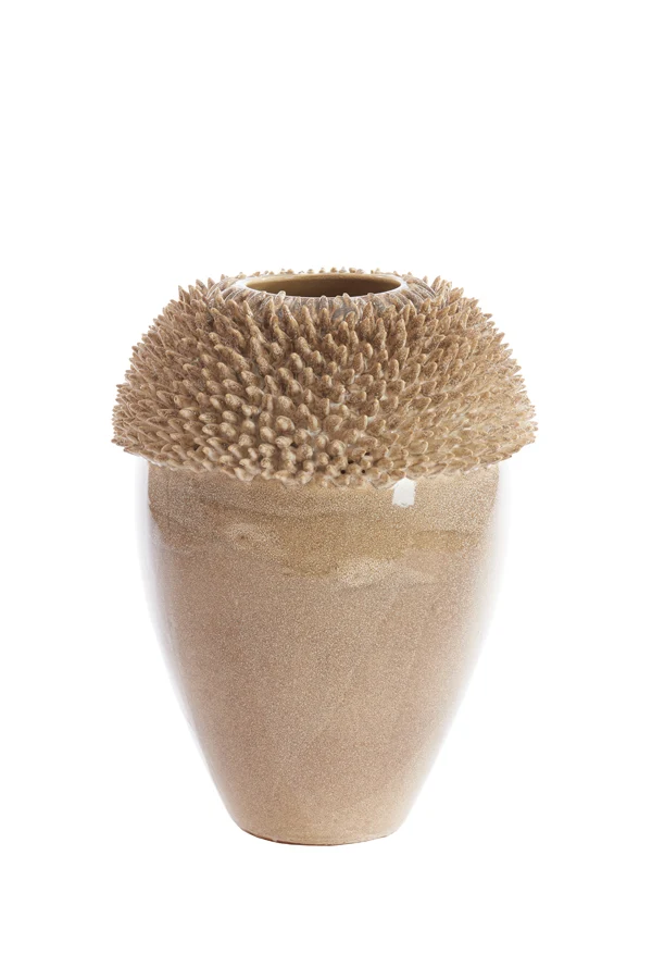 Vase deco 33x32x47,5 cm SANGKU ceramics taupe