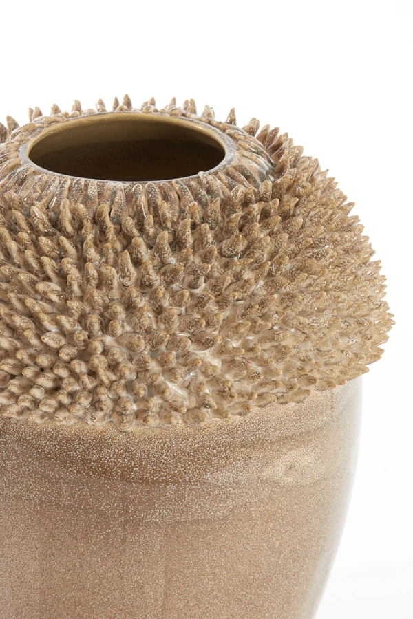 Vase deco 33x32x47,5 cm SANGKU ceramics taupe