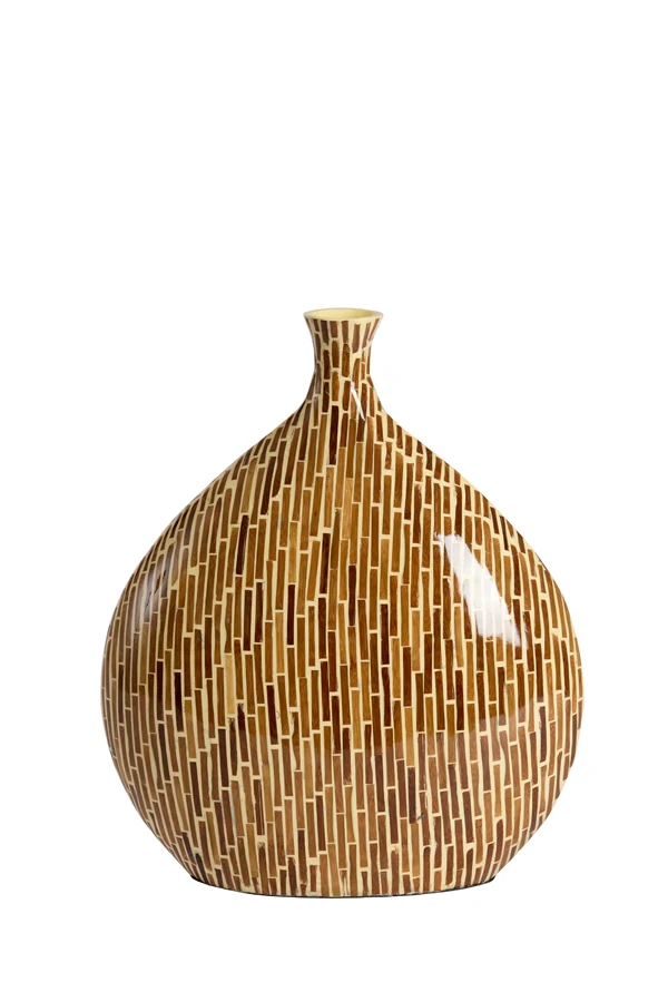 Vase deco 33x13x38 cm LORCA bamboo brown
