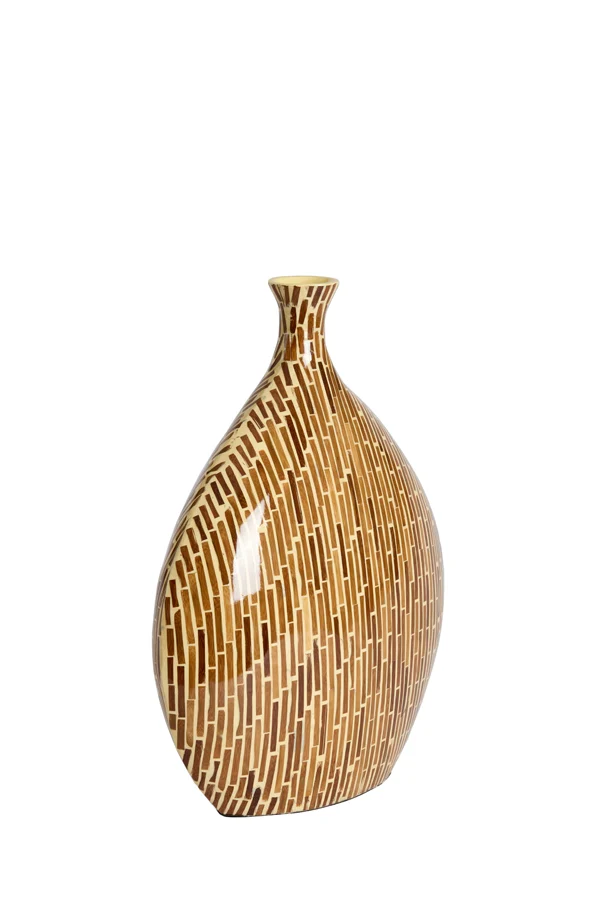 Vase deco 33x13x38 cm LORCA bamboo brown