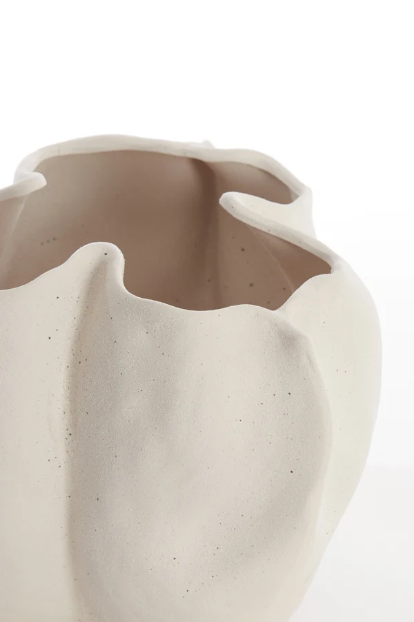Vase deco 33,5x33x22,5 cm SANGULI ceramics cream