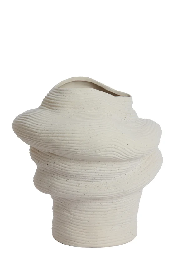Vase deco 33,5x32x34 cm LUZZ matt cream