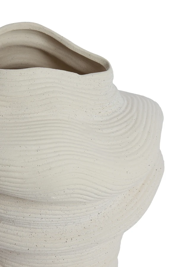 Vase deco 33,5x32x34 cm LUZZ matt cream