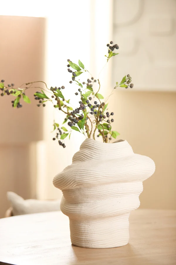Vase deco 33,5x32x34 cm LUZZ matt cream
