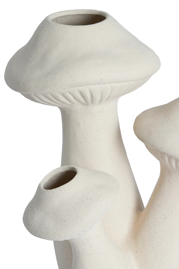 Vase deco 33,5x28,35x40,5 cm MUSHROOM ceramics matt cream