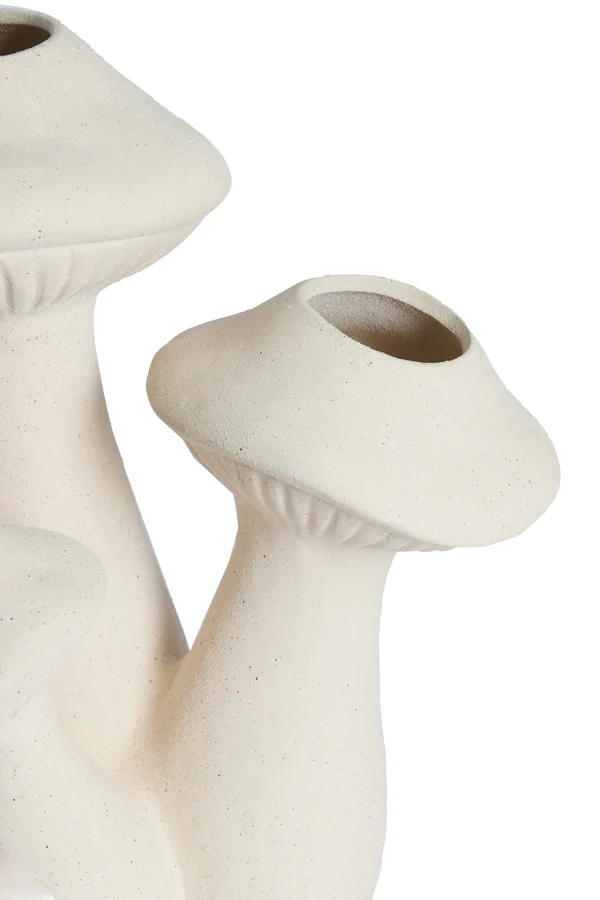 Vase deco 33,5x28,35x40,5 cm MUSHROOM ceramics matt cream