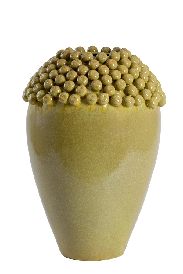 Vase deco 39,5x57 cm LOVRO ceramics olive green-brown