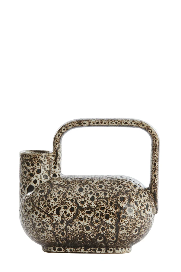 Vase deco 25x14x24 cm SERRES ceramics cream+black