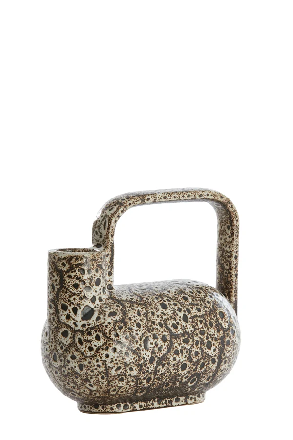 Vase deco 25x14x24 cm SERRES ceramics cream+black