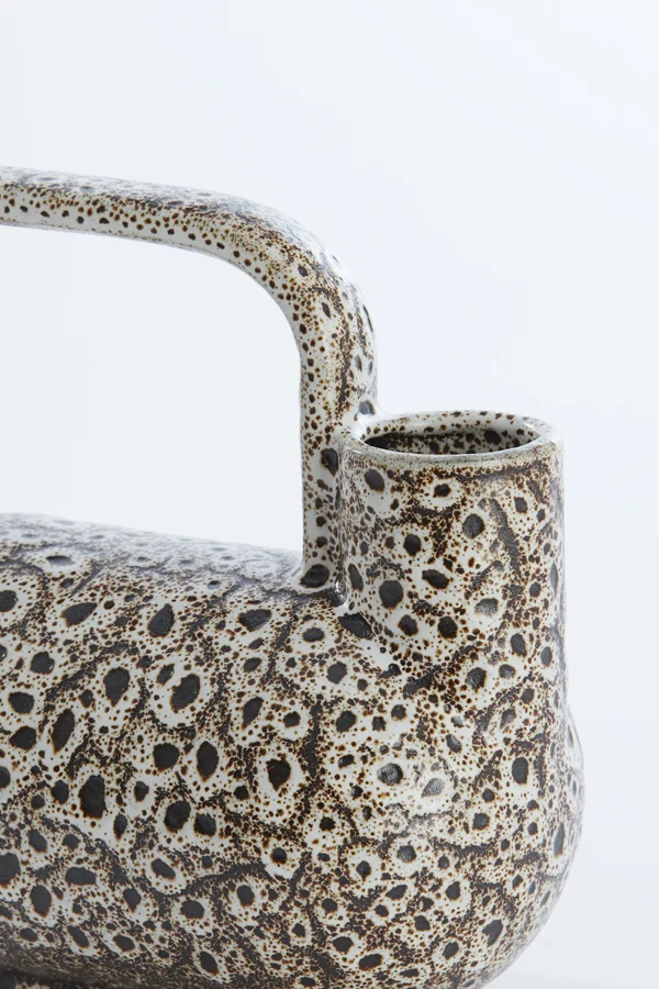Vase deco 25x14x24 cm SERRES ceramics cream+black