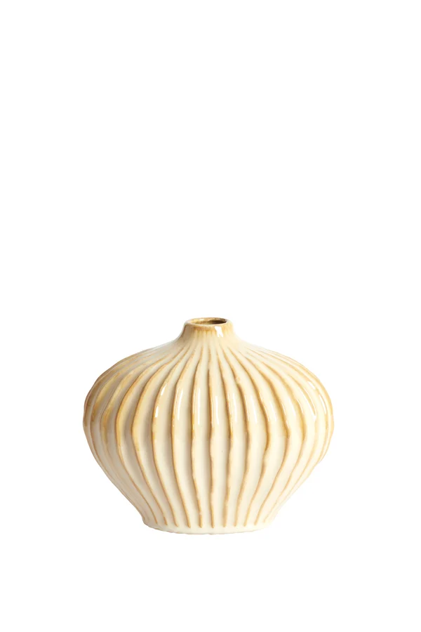 Vase deco 25x14x20 cm LORITO ceramics sand-beige