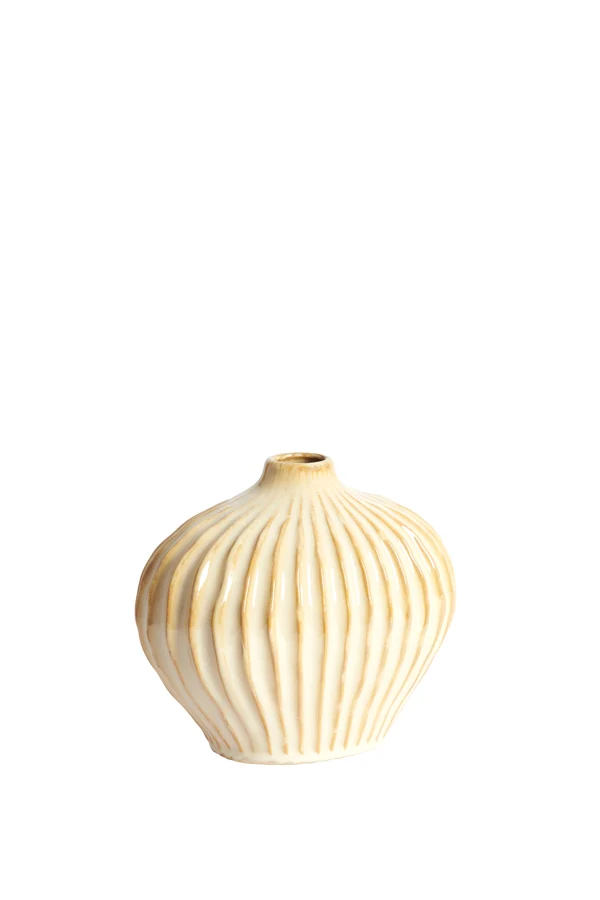 Vase deco 25x14x20 cm LORITO ceramics sand-beige