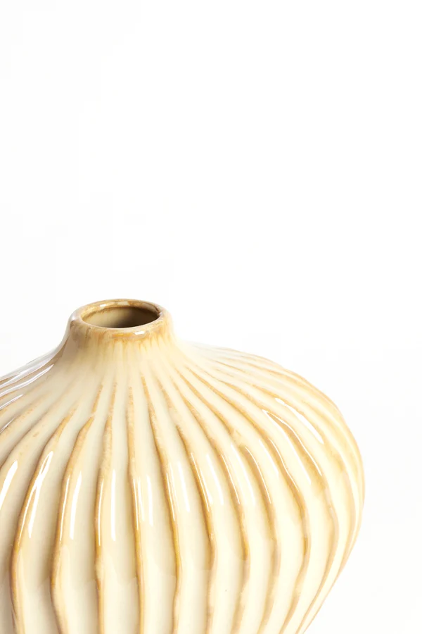 Vase deco 25x14x20 cm LORITO ceramics sand-beige