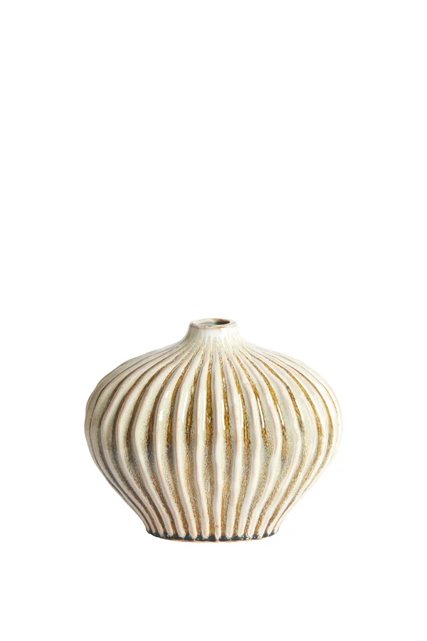 Vase deco 25x14x20 cm LORITO ceramics olive green