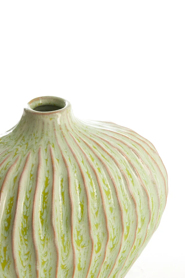 Vase deco 25x14x20 cm LORITO ceramics mint green