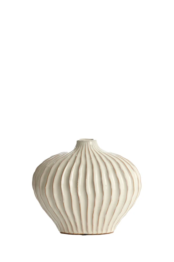 Vase deco 25x14x20 cm LORITO ceramics cream