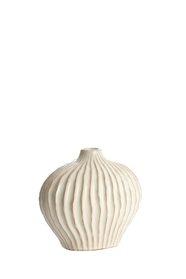 Vase deco 25x14x20 cm LORITO ceramics cream