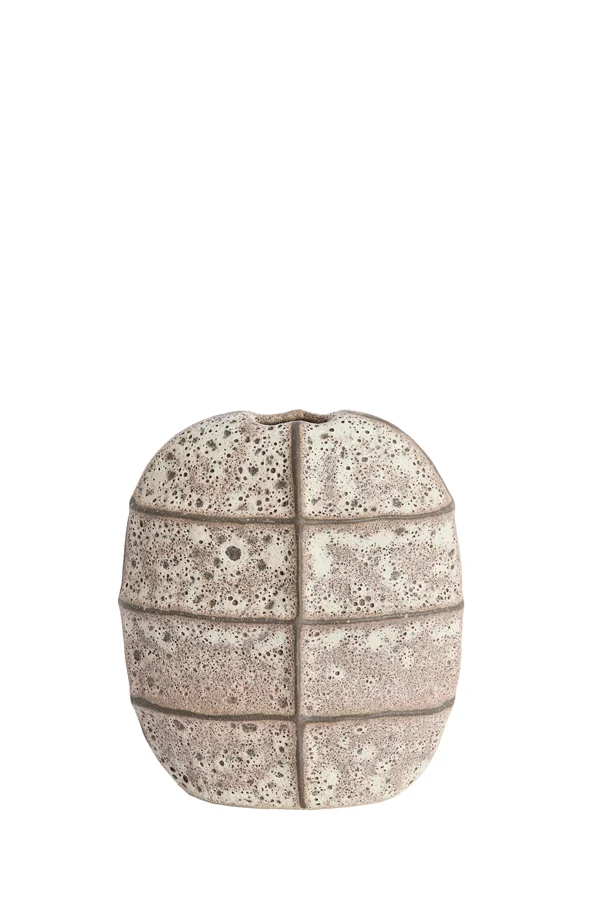 Vase deco 25x12,5x28 cm MANTU ceramics matt dark brown+cream
