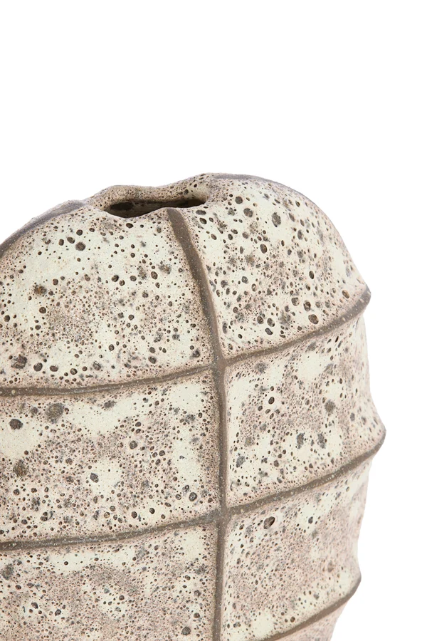 Vase deco 25x12,5x28 cm MANTU ceramics matt dark brown+cream