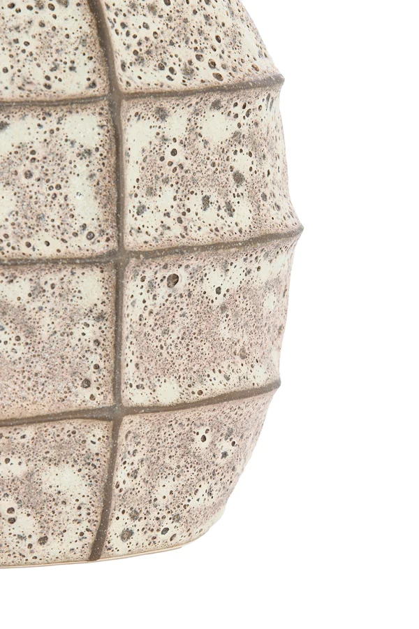 Vase deco 25x12,5x28 cm MANTU ceramics matt dark brown+cream