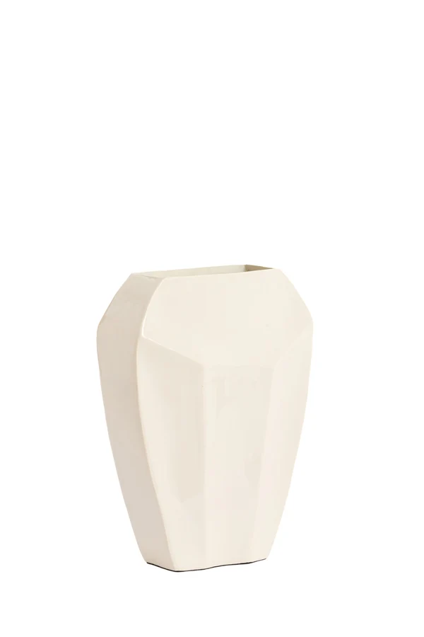 Vase deco 25x11x34 cm CORDOBA shiny cream
