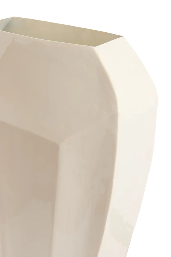 Vase deco 25x11x34 cm CORDOBA shiny cream