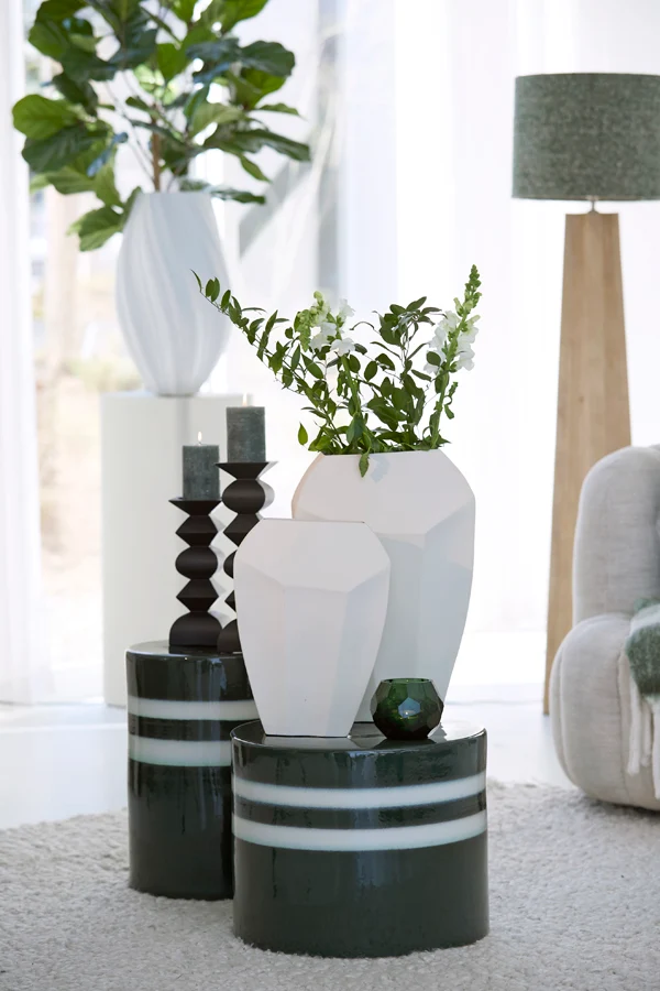 Vase deco 25x11x34 cm CORDOBA matt cream