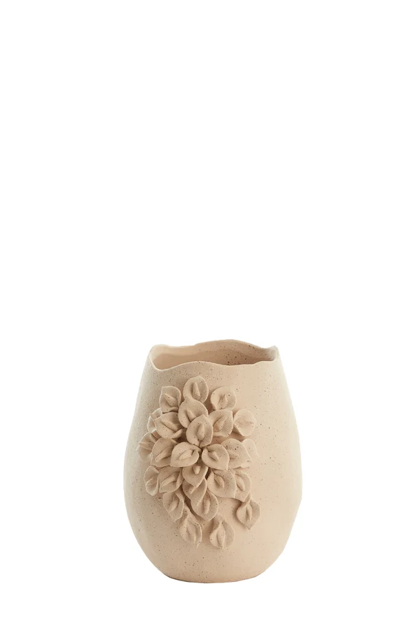 Vase deco 23x20,5x26 cm AMIATA ceramics matt cream