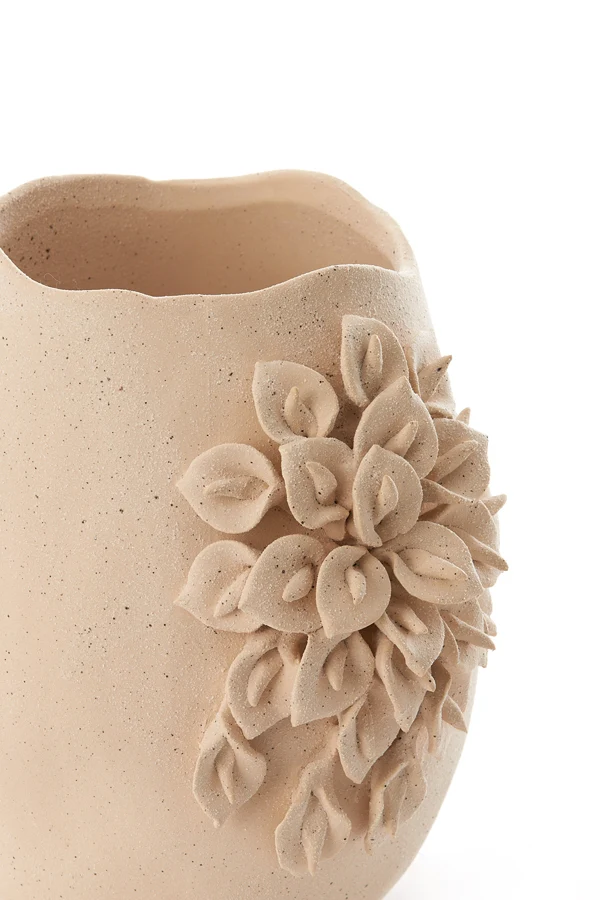 Vase deco 23x20,5x26 cm AMIATA ceramics matt cream