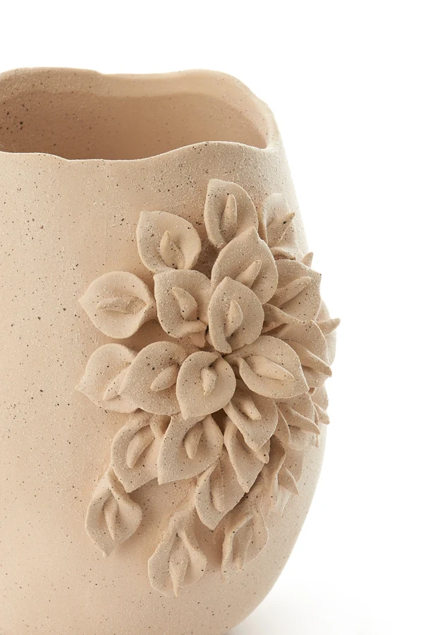Vase deco 23x20,5x26 cm AMIATA ceramics matt cream