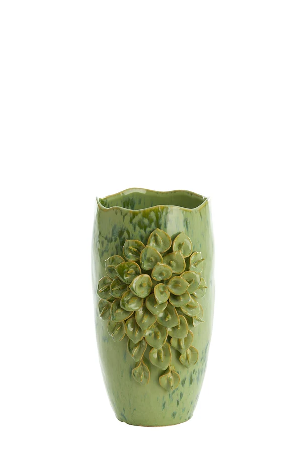 Vase deco 23x19x35,5 cm AMIATA ceramics mint green