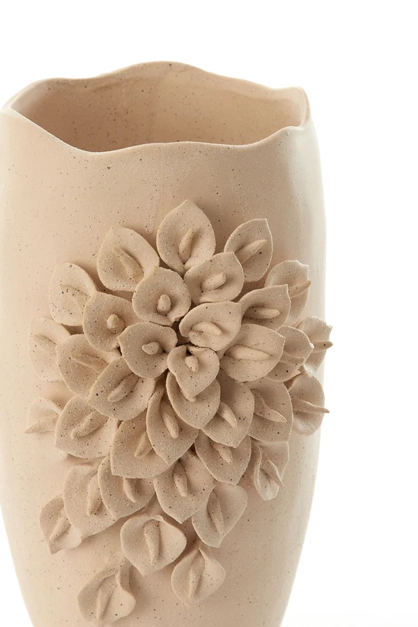 Vase deco 23x19x35,5 cm AMIATA ceramics matt cream