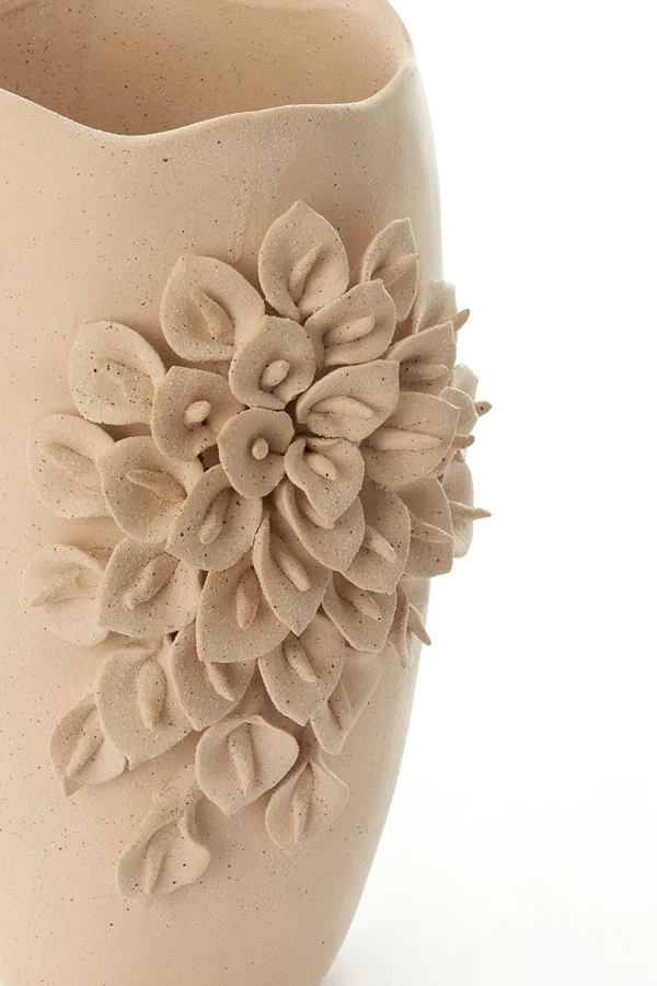 Vase deco 23x19x35,5 cm AMIATA ceramics matt cream