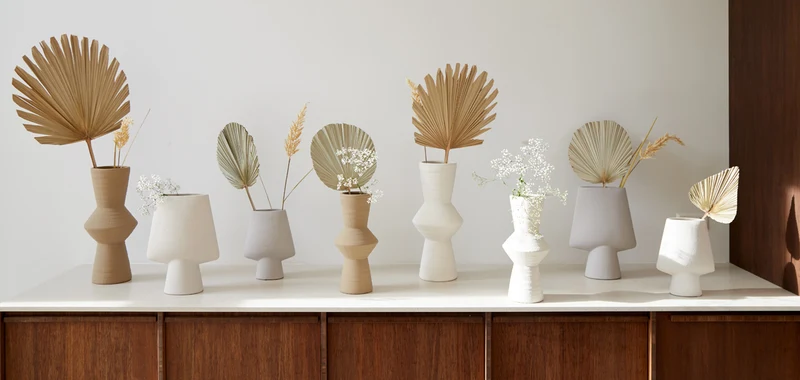 Vase deco 23x12,5x30 cm CIARA ceramics cream
