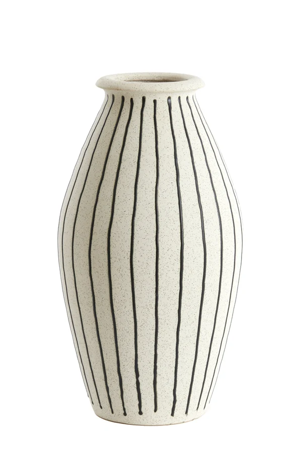 Vase deco 23,5x43 cm DIPHU ceramics cream-black