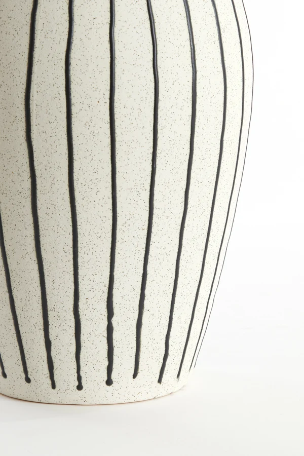 Vase deco 23,5x43 cm DIPHU ceramics cream-black
