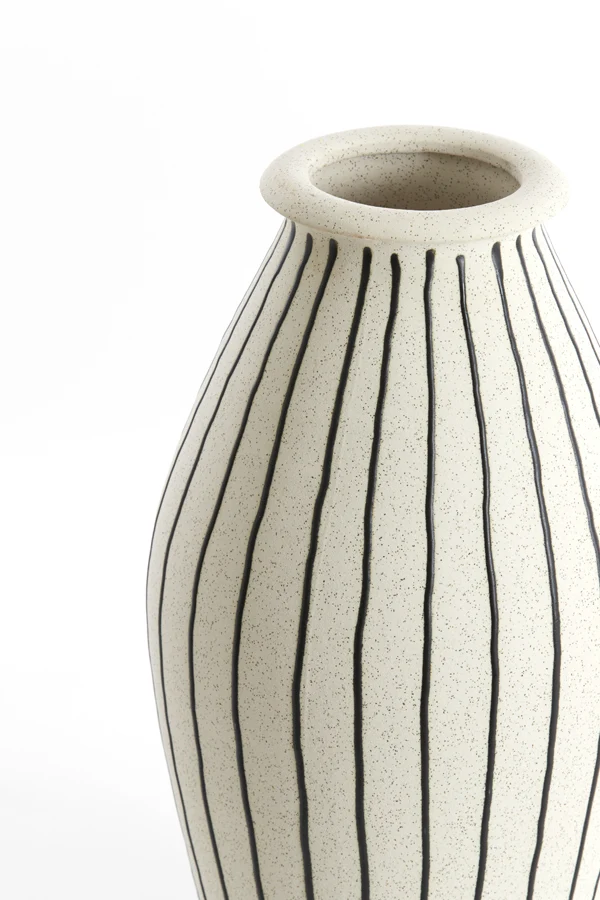 Vase deco 23,5x43 cm DIPHU ceramics cream-black