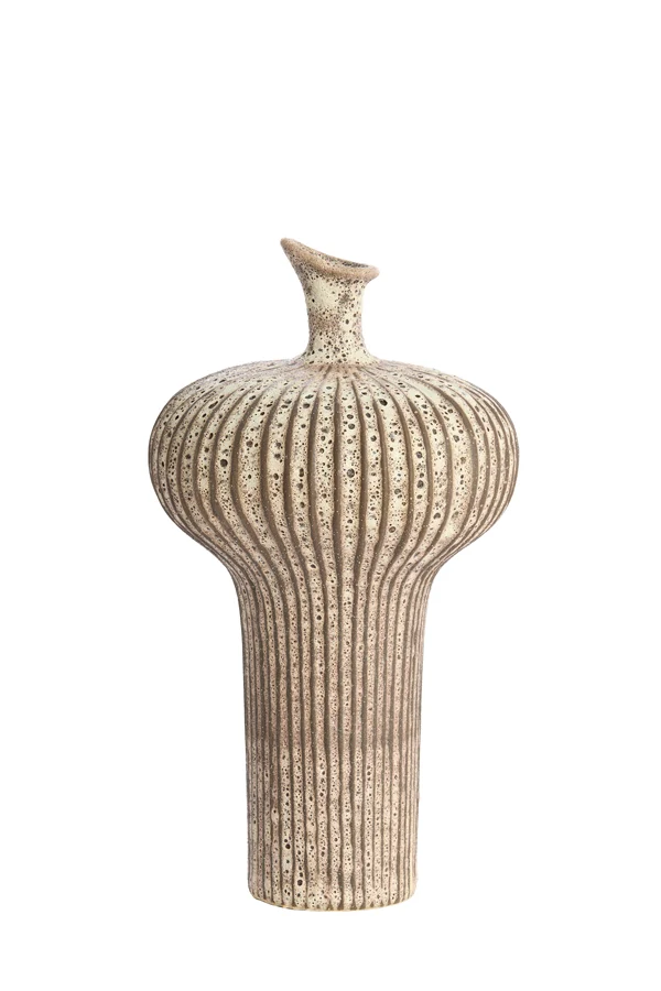 Vase deco 23,5x42,5 cm NEVANO matt dark brown+cream