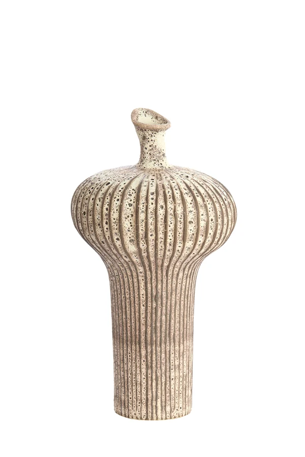 Vase deco 23,5x42,5 cm NEVANO matt dark brown+cream