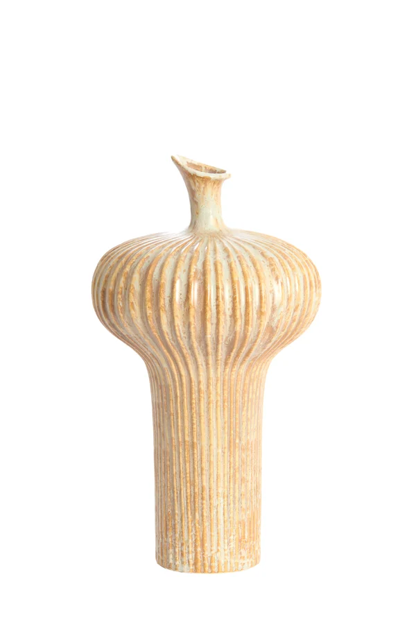 Vase deco 23,5x42,5 cm NEVANO cream+orange-brown
